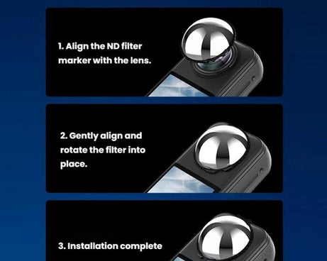 For Insta360 X5 BRDRC Action Camera Protective Filter Glass Neutral Density Filter, ND16, ND32, ND64