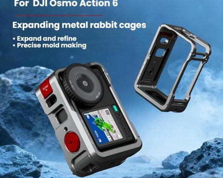 For DJI Osmo Action 6 Flymile Action Camera Extended Metal Protective Frame