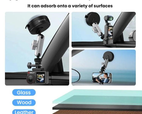 Flymile Car Suction Cup Mount For DJI Osmo Pocket 3 / Osmo Action 6 / 5 Pro