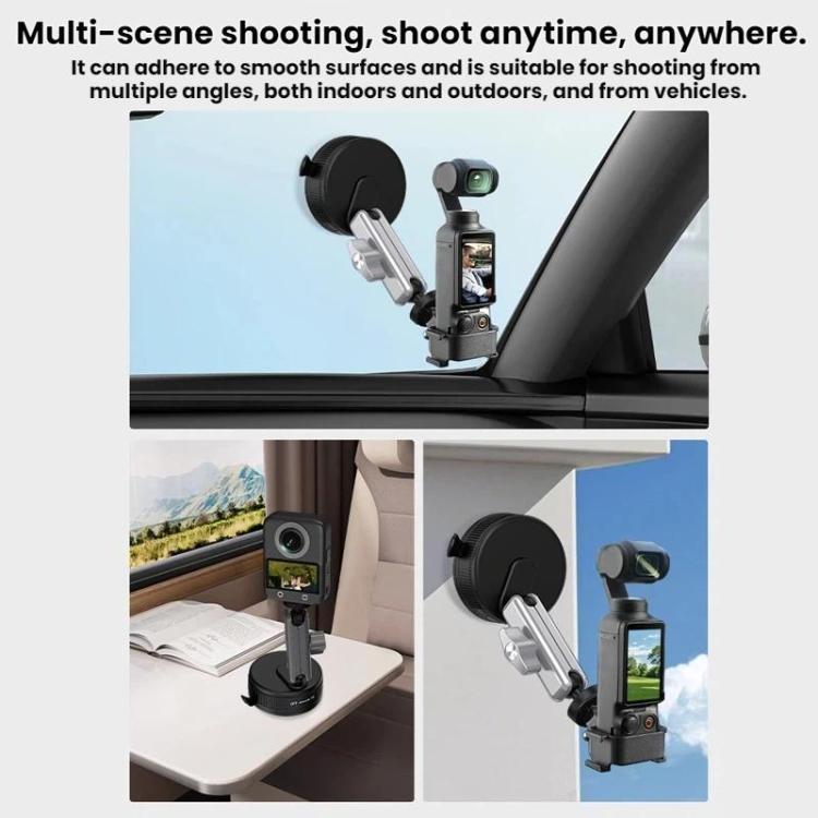 Flymile Car Suction Cup Mount For DJI Osmo Pocket 3 / Osmo Action 6 / 5 Pro