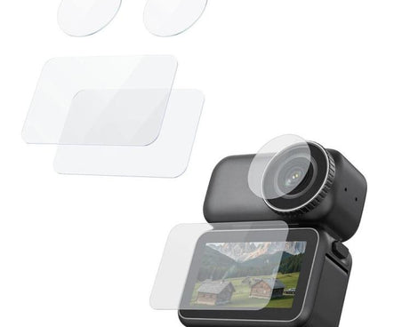 For DJI Osmo Nano TELESIN Tempered Glass Screen Protector + Camera Lens Soft Film