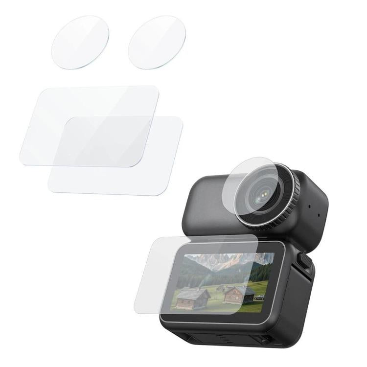 For DJI Osmo Nano TELESIN Tempered Glass Screen Protector + Camera Lens Soft Film