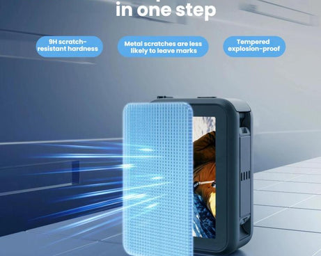 For DJI Osmo Nano TELESIN Tempered Glass Screen Protector + Camera Lens Soft Film