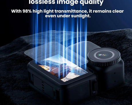 For DJI Osmo Nano TELESIN Tempered Glass Screen Protector + Camera Lens Soft Film