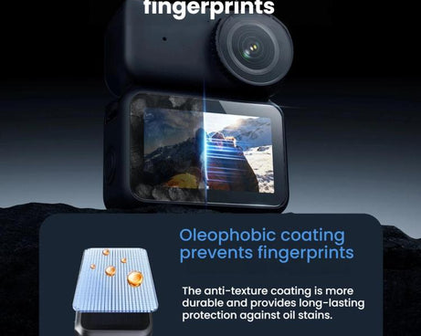 For DJI Osmo Nano TELESIN Tempered Glass Screen Protector + Camera Lens Soft Film