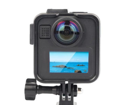 For GoPro MAX2 Plastic Frame Side-Open Protective Cage with Dual Cold Shoe Mounts, Plastic Frame