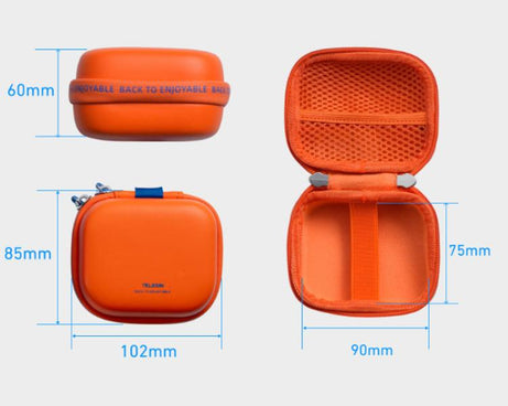 TELESIN DisAdv Mini Hard Shell Carrying Case For Action Cameras Universal Storage Bag With Wrist Strap