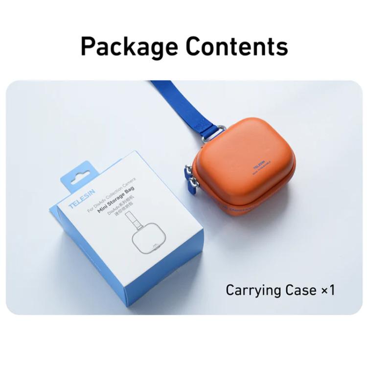 TELESIN DisAdv Mini Hard Shell Carrying Case For Action Cameras Universal Storage Bag With Wrist Strap