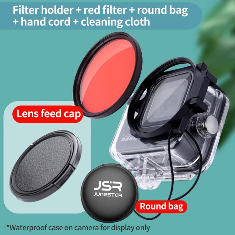 For GoPro HERO13/12/11/10/9/8 Black Action Camera, JSR Filter Adapter Ring+Lens Cover, JSR Red Diving Filter With Adapter Ring, JSR Purple Diving Filter With Adapter Ring, JSR Yellow Diving Filter With Adapter Ring, JSR 16X Macro Filter With Adapter Ri...