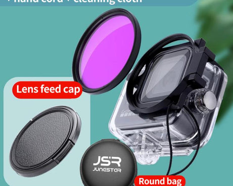 For GoPro HERO13/12/11/10/9/8 Black Action Camera, JSR Filter Adapter Ring+Lens Cover, JSR Red Diving Filter With Adapter Ring, JSR Purple Diving Filter With Adapter Ring, JSR Yellow Diving Filter With Adapter Ring, JSR 16X Macro Filter With Adapter Ri...
