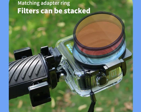 For GoPro HERO13/12/11/10/9/8 Black Action Camera, JSR Filter Adapter Ring+Lens Cover, JSR Red Diving Filter With Adapter Ring, JSR Purple Diving Filter With Adapter Ring, JSR Yellow Diving Filter With Adapter Ring, JSR 16X Macro Filter With Adapter Ri...