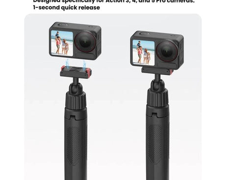 Magnetic Quick-Release Handheld Selfie Stick Tripod for DJI Osmo Action 5 Pro, 4, 3 with 360-Degree Rotation, for DJI Osmo Action 5 Pro, 4, 3
