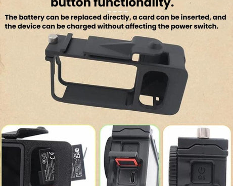 For DJI Osmo Action 6 Street Photo Handle Action Camera Handheld Bracket Cage Accessory, Frame Black, Frame Orange, Frame+Lens Cap Black, Frame+Lens Cap Oramge