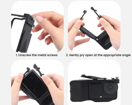 For DJI Osmo Action 6 Street Photo Handle Action Camera Handheld Bracket Cage Accessory, Frame Black, Frame Orange, Frame+Lens Cap Black, Frame+Lens Cap Oramge