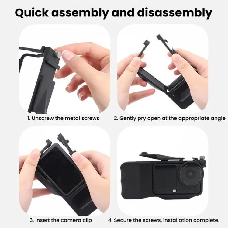 For DJI Osmo Action 6 Street Photo Handle Action Camera Handheld Bracket Cage Accessory, Frame Black, Frame Orange, Frame+Lens Cap Black, Frame+Lens Cap Oramge