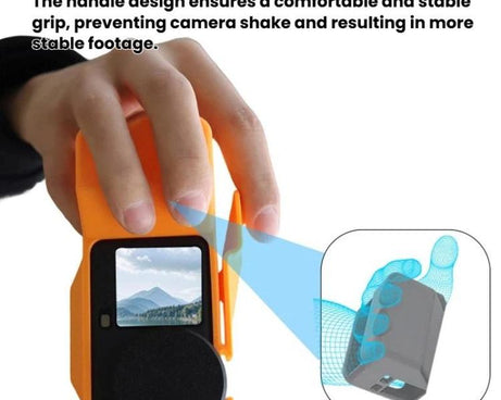 For DJI Osmo Action 6 Street Photo Handle Action Camera Handheld Bracket Cage Accessory, Frame Black, Frame Orange, Frame+Lens Cap Black, Frame+Lens Cap Oramge