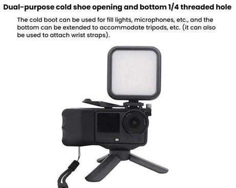 For DJI Osmo Action 6 Street Photo Handle Action Camera Handheld Bracket Cage Accessory, Frame Black, Frame Orange, Frame+Lens Cap Black, Frame+Lens Cap Oramge