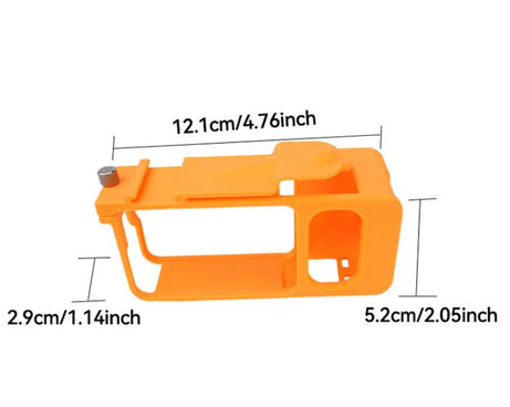 For DJI Osmo Action 6 Street Photo Handle Action Camera Handheld Bracket Cage Accessory, Frame Black, Frame Orange, Frame+Lens Cap Black, Frame+Lens Cap Oramge