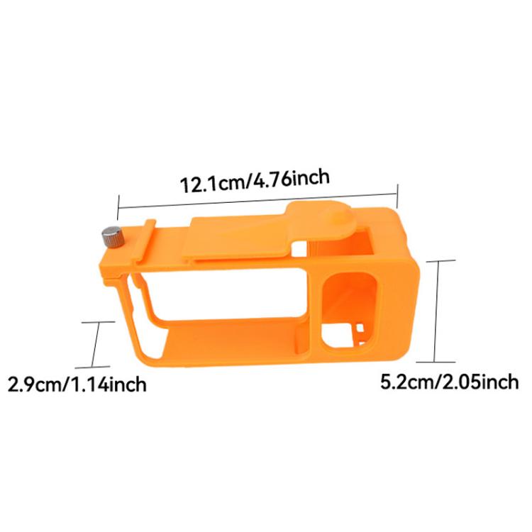 For DJI Osmo Action 6 Street Photo Handle Action Camera Handheld Bracket Cage Accessory, Frame Black, Frame Orange, Frame+Lens Cap Black, Frame+Lens Cap Oramge