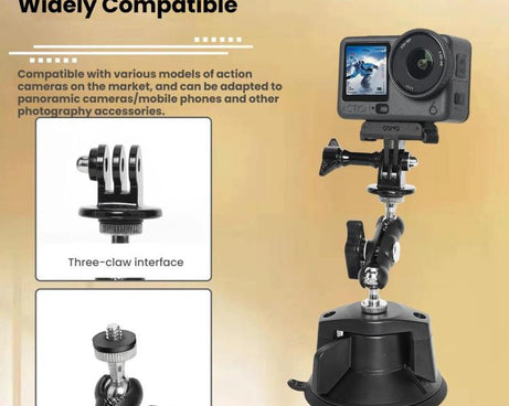 For DJI Osmo Action 6 Suction Cup Mount 360-degree Rotatable Car Windshield Mount with Vacuum Base