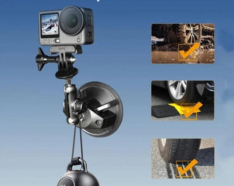 For DJI Osmo Action 6 Suction Cup Mount 360-degree Rotatable Car Windshield Mount with Vacuum Base