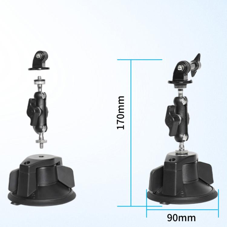 For DJI Osmo Action 6 Suction Cup Mount 360-degree Rotatable Car Windshield Mount with Vacuum Base