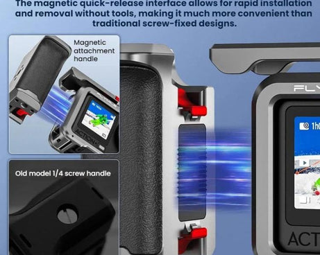For DJI Osmo Action 6 Flymile Extended Cage Protective Frame Kit, AC6017 Silver