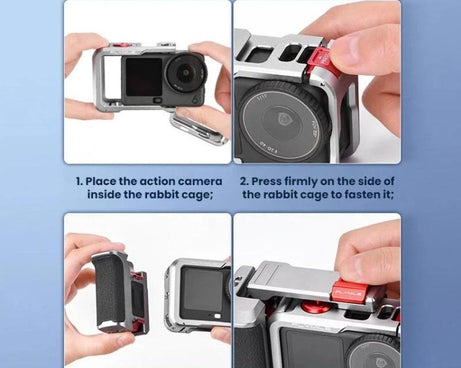For DJI Osmo Action 6 Flymile Extended Cage Protective Frame Kit, AC6017 Silver