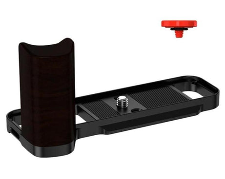 For Fujifilm X-E5 Flymile Camera L-Shaped Cold Shoe Mount For One-Handed Shooting, Black Ebony, Silver Walnut