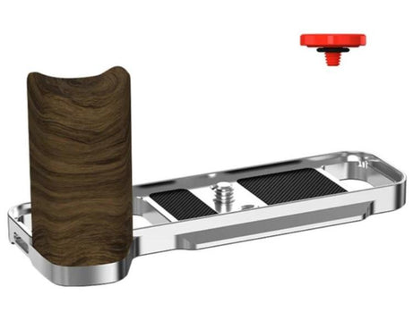 For Fujifilm X-E5 Flymile Camera L-Shaped Cold Shoe Mount For One-Handed Shooting, Black Ebony, Silver Walnut