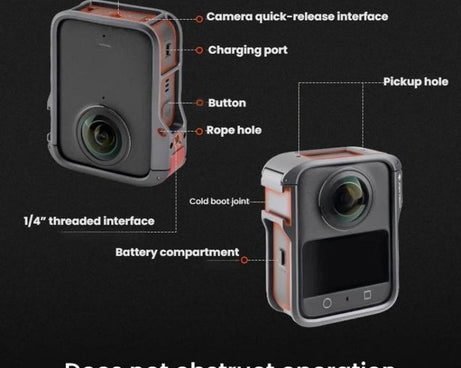 For DJI Osmo 360 PGYTECH Panoramic Camera Metal Cage Protective Extended Frame