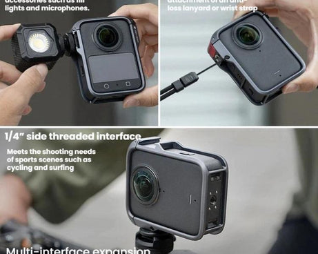 For DJI Osmo 360 PGYTECH Panoramic Camera Metal Cage Protective Extended Frame