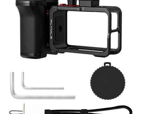For DJI Osmo Action 4 / 3 / 5 Pro Flymile Adapter Extended Rabbit Cage Accessory, Handle, Set Plastic Version