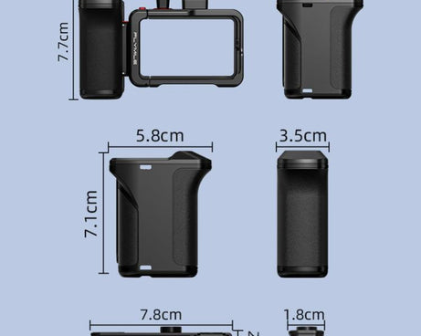 For DJI Osmo Action 4 / 3 / 5 Pro Flymile Adapter Extended Rabbit Cage Accessory, Handle, Set Plastic Version