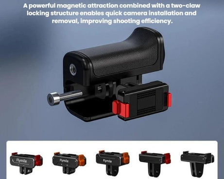 For DJI Osmo Action 4 / 3 / 5 Pro Flymile Adapter Extended Rabbit Cage Accessory, Handle, Set Plastic Version