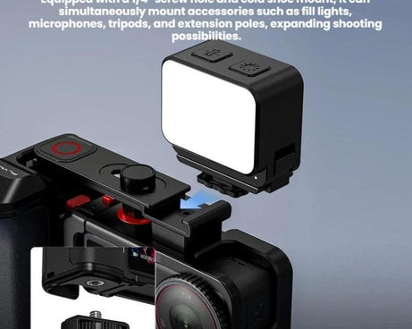 For DJI Osmo Action 4 / 3 / 5 Pro Flymile Adapter Extended Rabbit Cage Accessory, Handle, Set Plastic Version