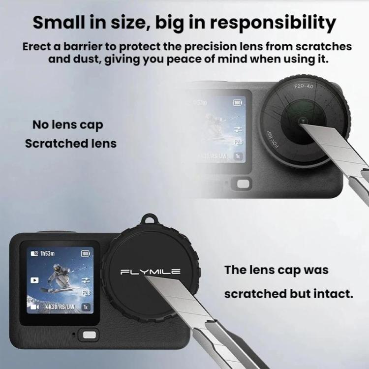 For DJI Osmo Action 6 Flymile Dustproof Protective Silicone Lens Cap