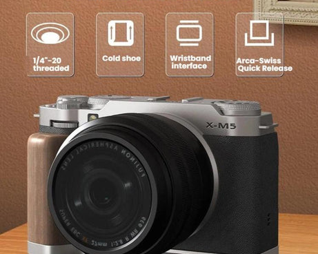 Camera Expansion Accessories Arca-Swiss Quick Release Metal Base, For Fujifilm X-M5 Ebony L-Plate, For Fujifilm X-M5 Walnut L-Plate, For Fujifilm X-M5 Thumb Grip Black, For Fujifilm X-M5 Thumb Grip Silver