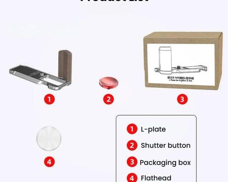 Camera Expansion Accessories Arca-Swiss Quick Release Metal Base, For Fujifilm X-M5 Ebony L-Plate, For Fujifilm X-M5 Walnut L-Plate, For Fujifilm X-M5 Thumb Grip Black, For Fujifilm X-M5 Thumb Grip Silver
