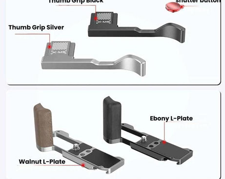 Camera Expansion Accessories Arca-Swiss Quick Release Metal Base, For Fujifilm X-M5 Ebony L-Plate, For Fujifilm X-M5 Walnut L-Plate, For Fujifilm X-M5 Thumb Grip Black, For Fujifilm X-M5 Thumb Grip Silver