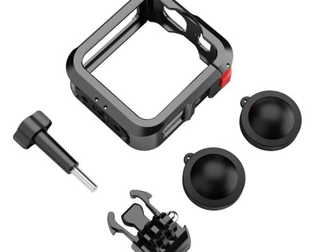 For GoPro MAX2 Aluminum Alloy Cage Kit Protective Frame With Dual Cold Shoe Mounts, Kit A, Kit B