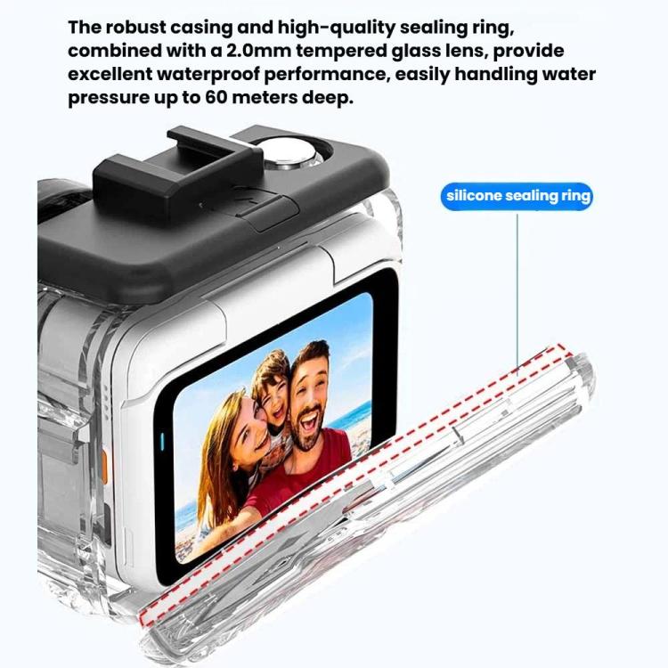 For Insta360 GO Ultra 60m Waterproof Case Kit Dive Housing With Dual Cold Shoe