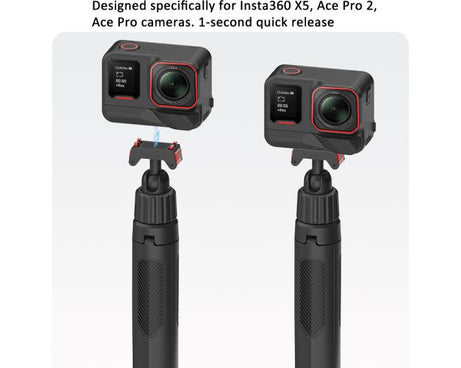 Magnetic Quick-Release Selfie Stick Tripod for Insta360 X5 / Ace Pro 2 / Ace Pro with 360-Degree Rotation, for Insta360 X5, Ace Pro 2, Ace Pro