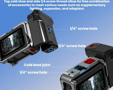 For Insta360 Ace Pro / 2 / X5 Flymile Magnetic Quick-Release Action Camera Street Shooting Handle
