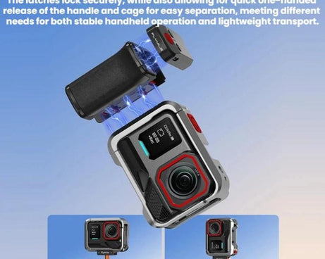 For Insta360 Ace Pro / 2 / X5 Flymile Magnetic Quick-Release Action Camera Street Shooting Handle