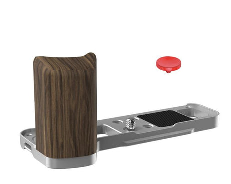 For Fujifilm X100VI Flymile Camera L-Shaped Handgrip With Cold Shoe Thumb Rest Bracket, For Fujifilm X100VI Silver Walnut, For Fujifilm X100VI Black Ebony