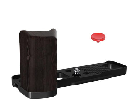 For Fujifilm X100VI Flymile Camera L-Shaped Handgrip With Cold Shoe Thumb Rest Bracket, For Fujifilm X100VI Silver Walnut, For Fujifilm X100VI Black Ebony