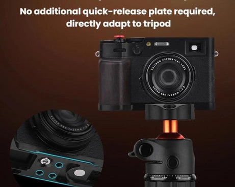 For Fujifilm X100VI Flymile Camera L-Shaped Handgrip With Cold Shoe Thumb Rest Bracket, For Fujifilm X100VI Silver Walnut, For Fujifilm X100VI Black Ebony
