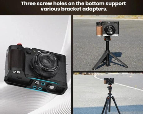 For Fujifilm X100VI Flymile Camera L-Shaped Handgrip With Cold Shoe Thumb Rest Bracket, For Fujifilm X100VI Silver Walnut, For Fujifilm X100VI Black Ebony