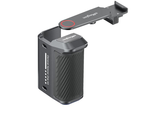 aMagisn Street Photography Handle Grip for DJI Action 5 Pro/Action 4/Action 3, Compatible with Original Camera Cage, Plastic Version, Metal Black, Metal Gray